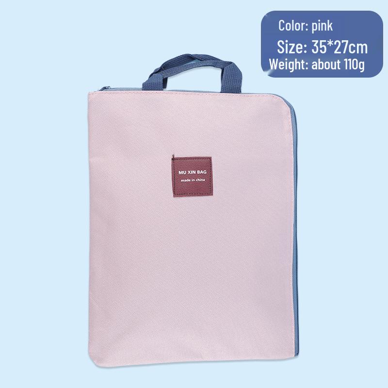 Multifunctional Large A4 Canvas Storage Bag with Zipper and Handles