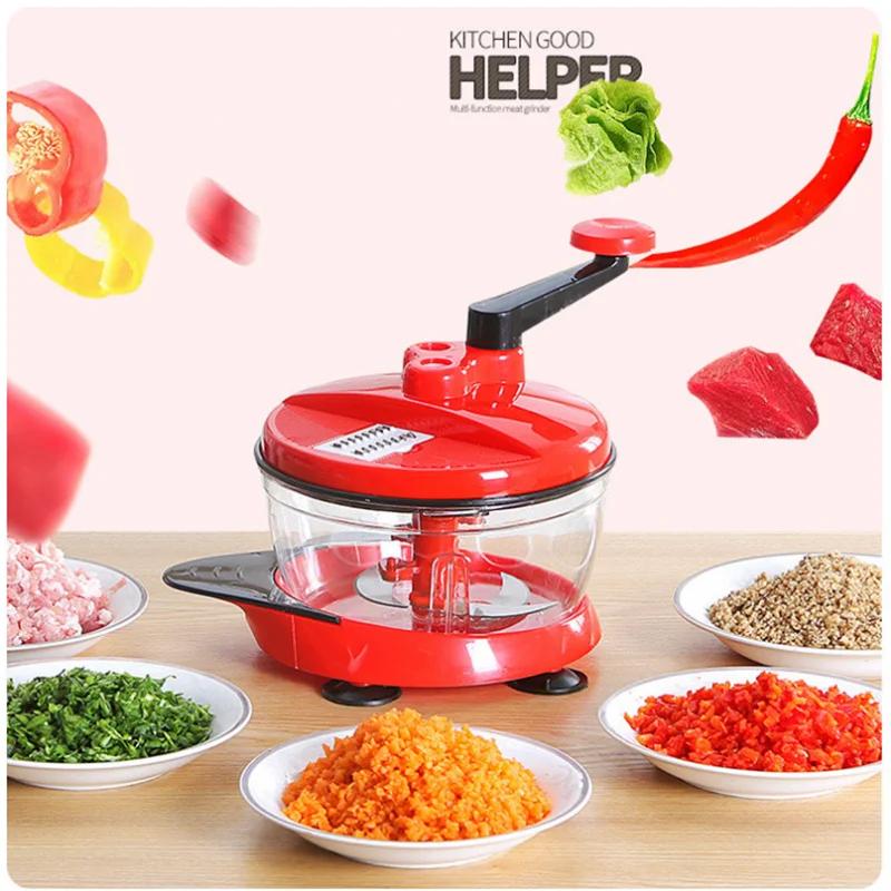 3 In1 Vegetable Cutter Chopper Shredders Manual Meat Vegetable Slicer Grinder Salad Maker Kitchen Tools Adjustable 2.5L