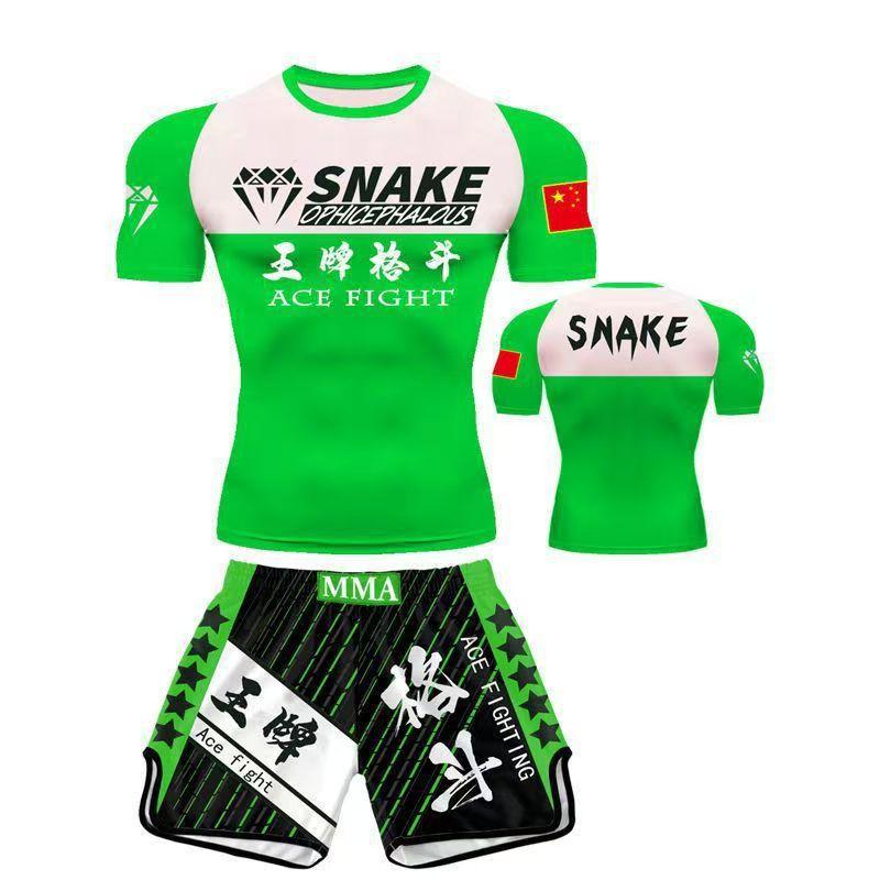 Martial Arts Training Suit Sanda Muay Thai Boxing UFC Style Short Sleeve Shorts Unisex Gym Wear
