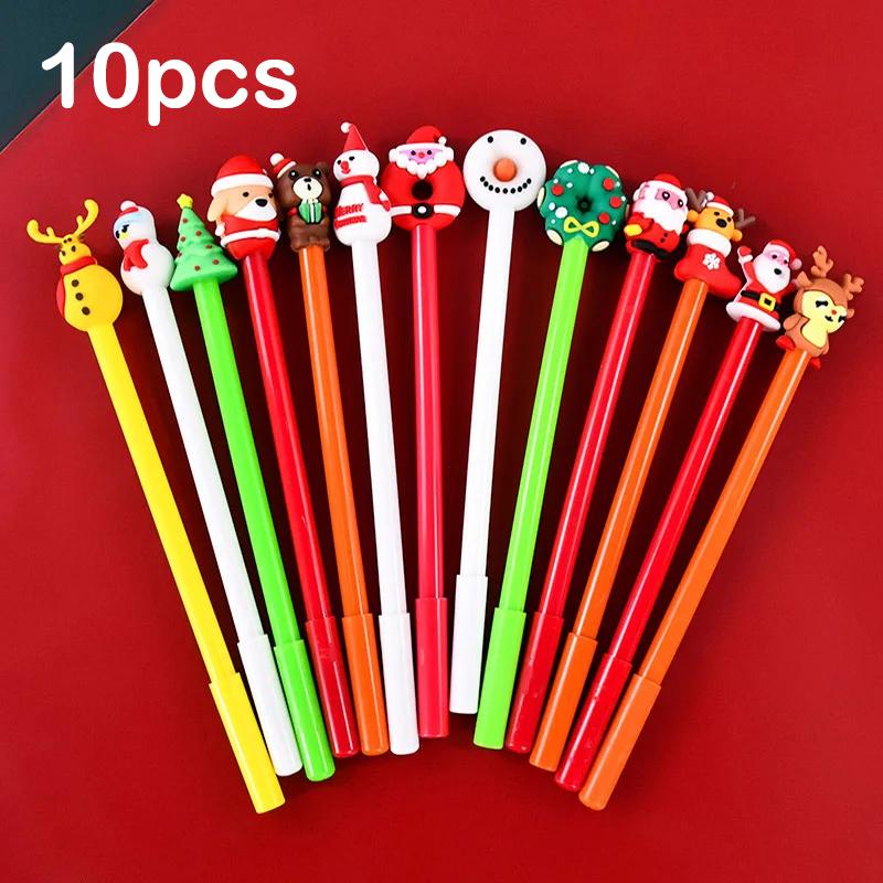 5/10/20 Stücke Weihnachtsstifte Cartoon Gel Tinte Roller Ball Pen Neujahr Kinder Geschenk Geburtstagsparty Favors Schule Schreibwaren Studentenpreis