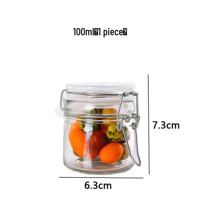 Transparent Glass Seasoning Jar with Open-Hole Lid for Kitchen Condiments