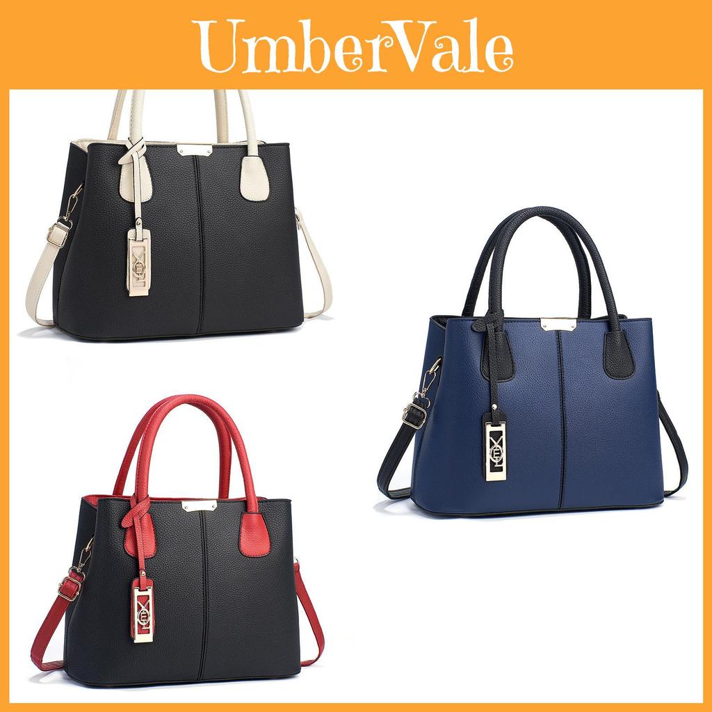 2023 Stylish Color Block Handbag Large Capacity Casual Shoulder Bag Cross-border Trendy Pu