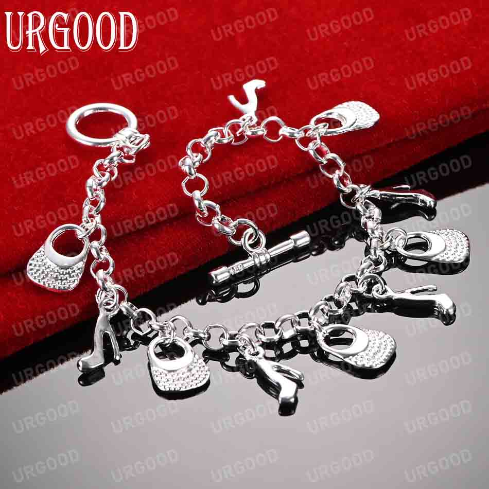 925 Sterling Silver Pendant Bracelet Fashion Wedding Jewelry