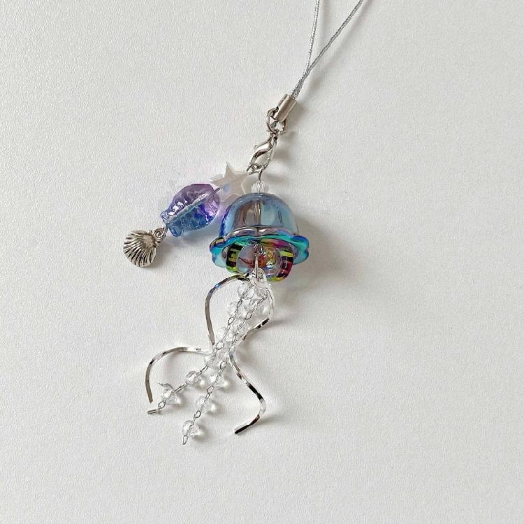 Unique Jellyfish Phone Accessory Acrylic Mobile Strap Phone Pendant for Adding a Touch of Oceanic Charm to Your Outfits