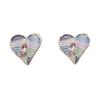 Popular Hand-painted Environmentally Friendly Alloy Stud Earrings with Diamonds, Love Commuting Versatile Light Luxury Women's Earrings