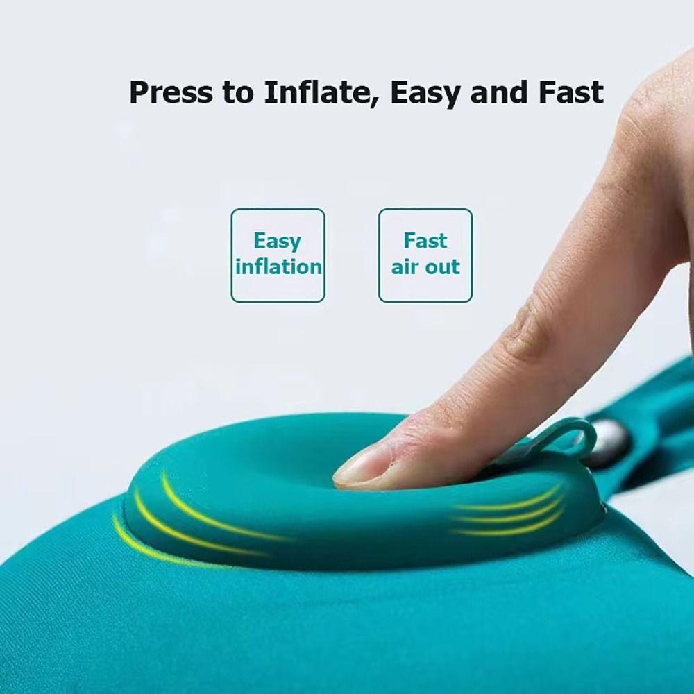 1Pcs Inflate Ring Press Inflateble Pillow U-Shape Neck Pillow  for Outdoor Traveling Car Airplane