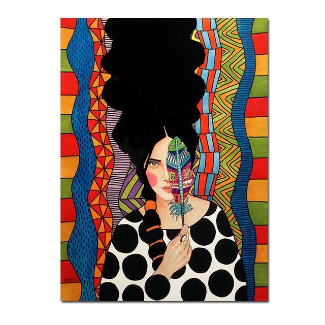 Nordic Abstrakte Mädchen Blume Vogel Leinwand Malerei Poster Drucke Vintage Wand Kunst Bild für Wohnzimmer Wohnkultur Cuadros Kein rahmen