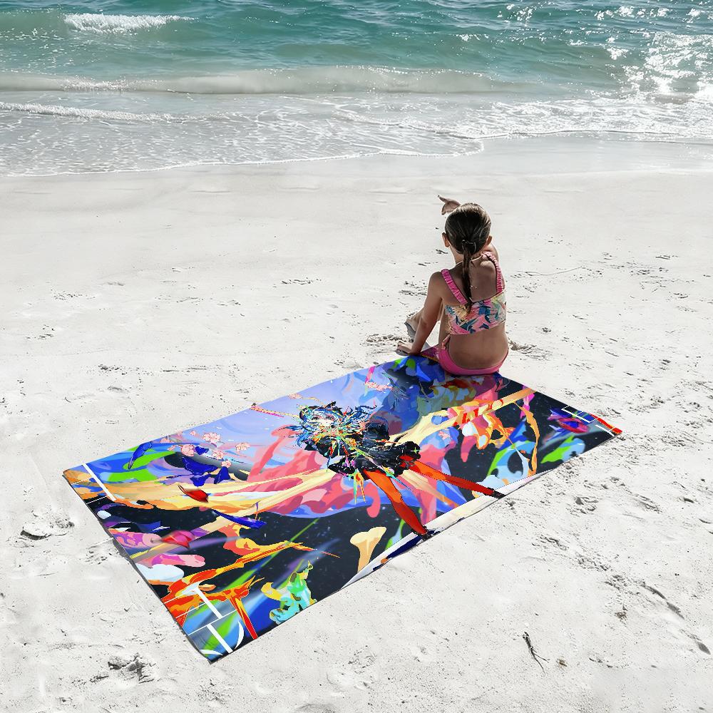 Singer H-Hoshimachi Suisei Towel Soft Lightweight Anti-Sand Large Beach Towel Quick-Drying Bath Sports Family
