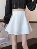 Women's Black High-Waist Fluffy A-Line Skirt - Spring 2024 Fashion