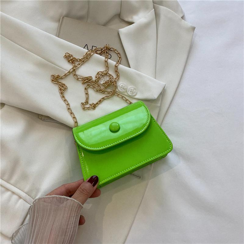 Chic Street Style Shoulder Bag Small Square Bag Trendy Car Stitching Details зелёный