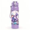 1PC Purple Dream Galaxy Abstract Print 750ml Color Plastic Sports Water Bottle Leakproof Flip Straw Lid Suitable for Sports Office Home Use