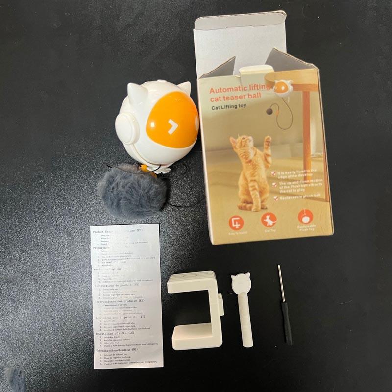 Automatic Lifting Interactive Cat Toy Ball Electric Self Moving Rolling Hair Ball Fun Hilarious Pet Cat Play Chasing Toy Supplie