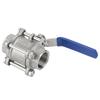 304 Stainless Steel Three Piece Full Port Female Ball Valve 1  BSPT 1000WOG