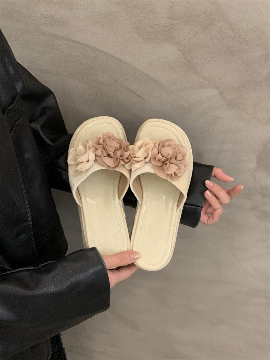 

Thick-soled heightened one-word cool slippers fairy shoes outer wear with skirt sandals sandals 35
