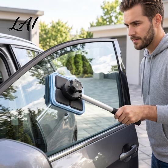 Interior And Magnetic Windshield Window Cleaner Exterior Car Cleaning Kit, Double-Sided Glass with Reusable