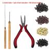 Silicone Buckle Wig & Hair Extension Pliers Set with Wooden Crochet Hook