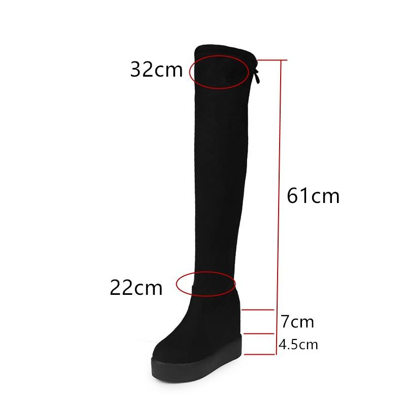 Maogu Donna Stivali Lunghi Sopra il Ginocchio Donna Invernali Stivali Calzino con Plateau per Donna Scarpe 2024 Moda Tacco Nascosto Botas De Mujer
