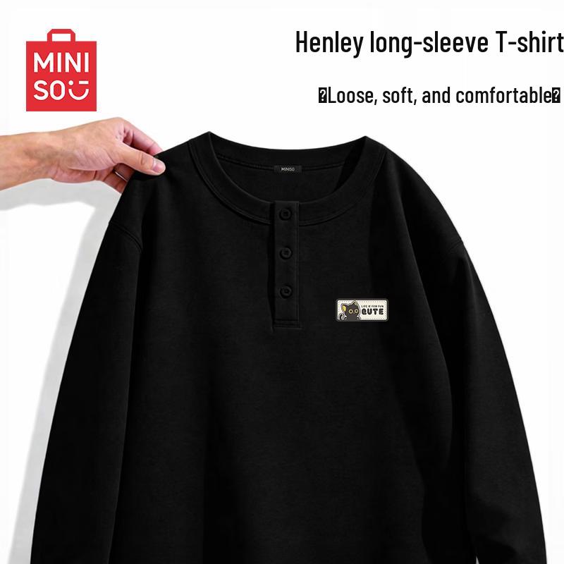 MINISO Men s Printed Round Neck Long Sleeve T-Shirt 3XL