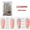 1440-Piece Nail Art Rhinestone Set: Clear, White, AB-Color, Flat-Back, Small & Large for Shiny Nail Decorations.