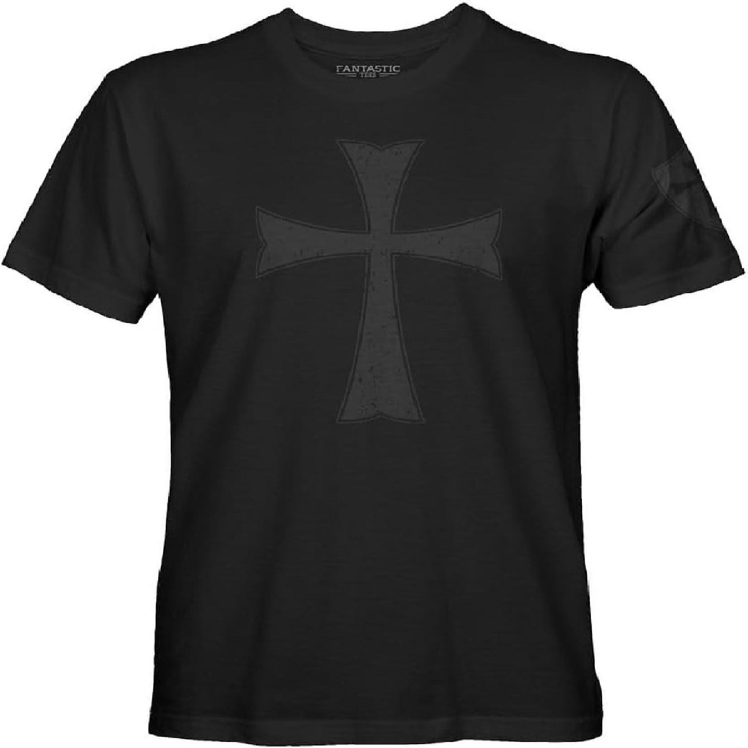 Мужская футболка с крестом тамплиера S разноцветный