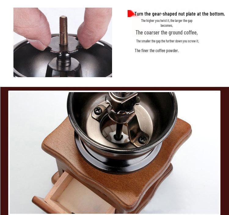 Retro Solid Wood Manual Coffee Bean Grinder