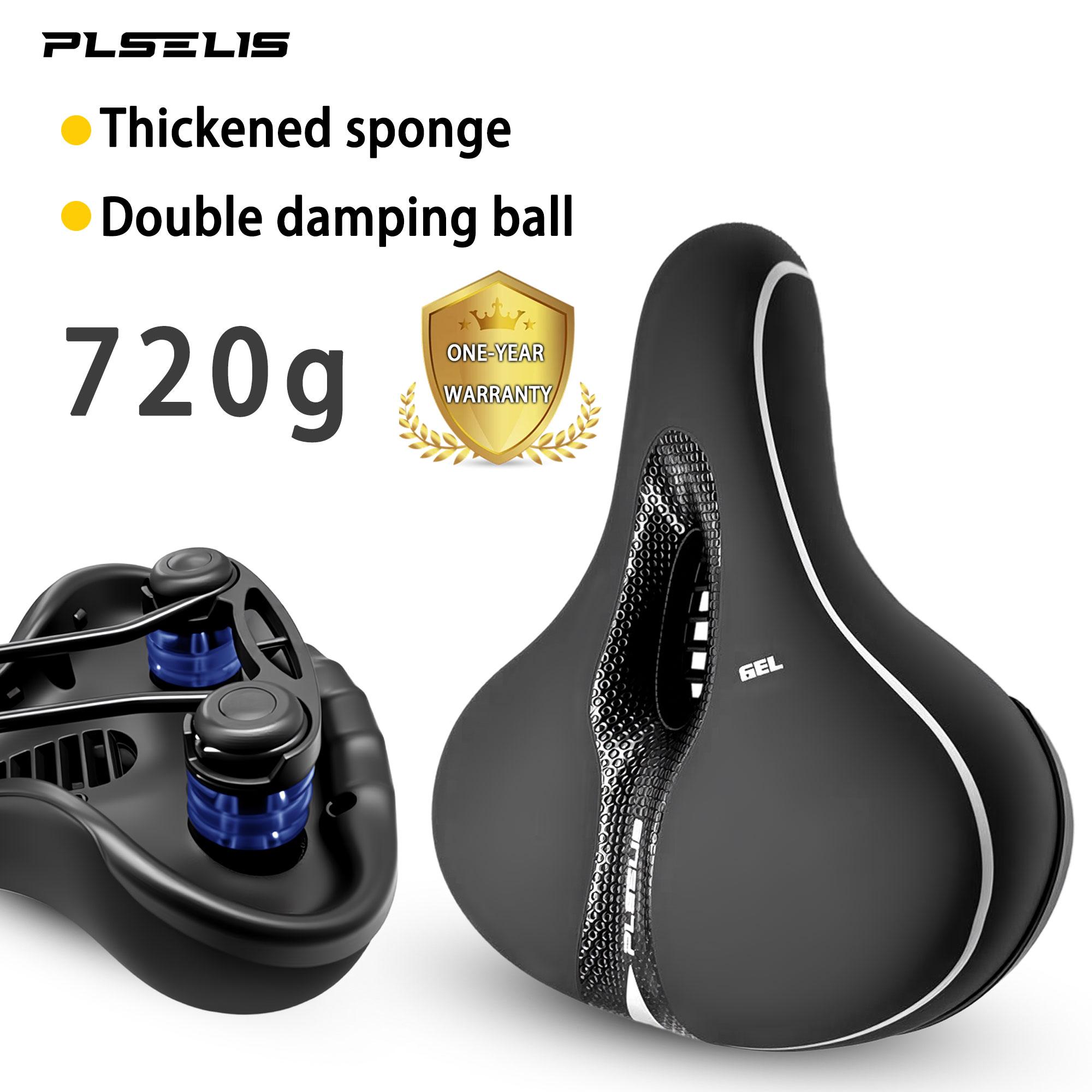 Plselis Padded Sponge Bicycle Saddle 720G Hollow Breathable Comfortable Damping Cushion Riding Equipment Soft Weight