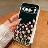 Black Rose Floral Pattern Case For Google Pixel 9 Pro XL 9A Shockproof TPU Silicone Clear Soft Cover