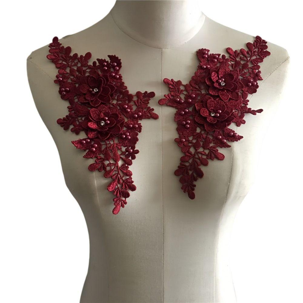 3D Rhinestone 3D Bead Embroidery Patch Multicolor Wedding Dress Accessories  Garment Decoration