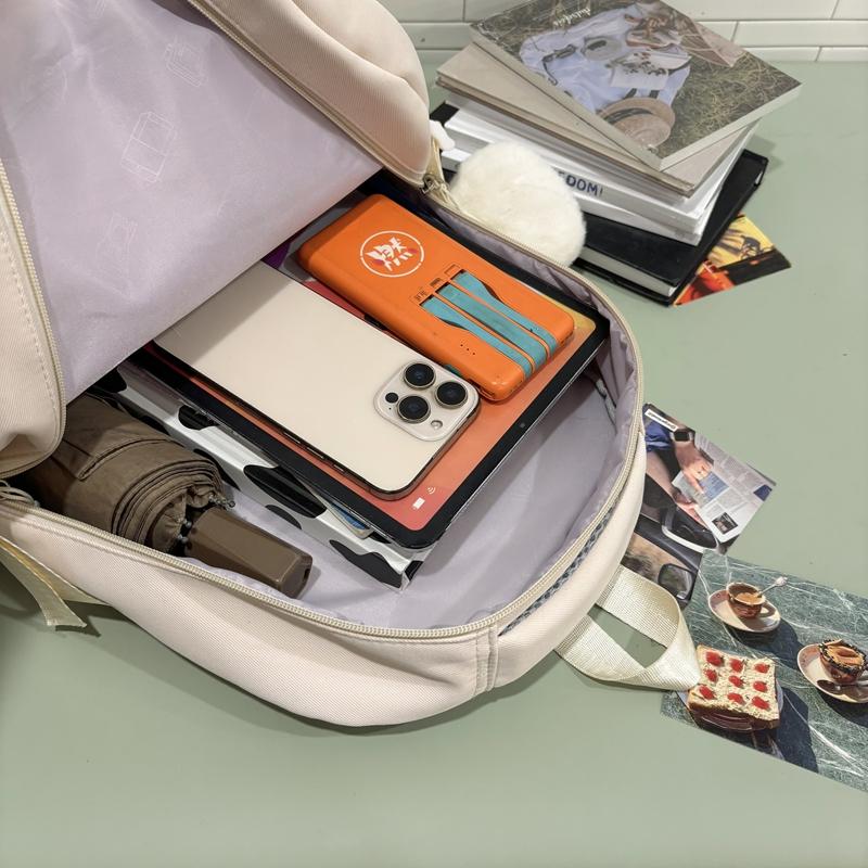 Skolväska med studentbokstavstryck, Stor kapacitet Ryggsäck för Kvinnor