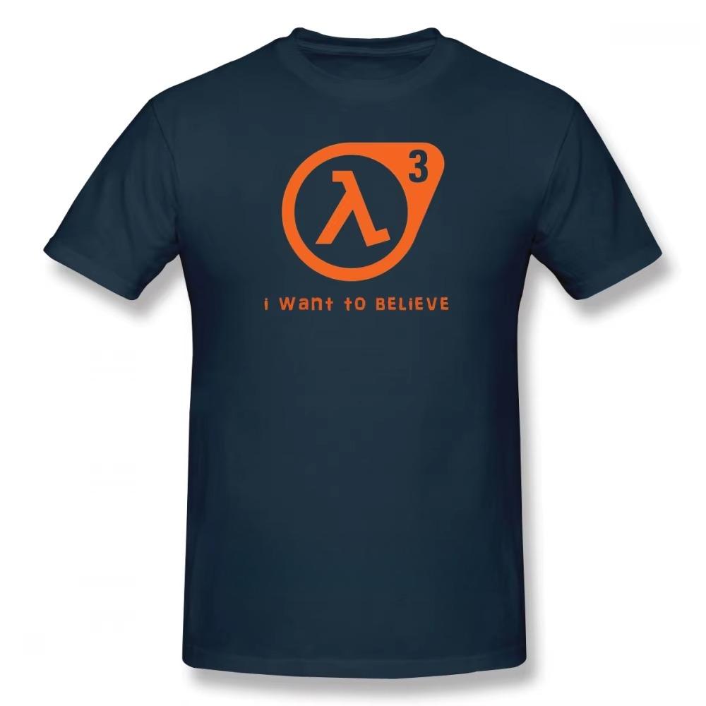 Unisex Half Life Lambda 3 Ich will glauben Grafik T-Shirt Herren Damen Retro Spiel Meme Druck Rundhals Kurzarm Locker Lässig Streetwear Tee Top