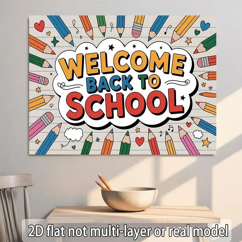2D Plane - 1 piece 2D Plane Polyester Banner | Welcome Back to School. Perfect for events, weddings, parties, etc.
