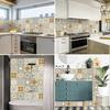 18 Pieces Bathroom Tile Stickers 15.5x15.5 Adhesive Tile Sticker Waterproof Mosaic Kitchen Tile Sheet Tile Wallpaper Moroccan Style Stair Stickers