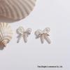 French High-End Pearl Bow Earrings - Niche Design