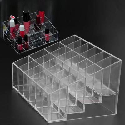 Clear Acrylic Organizer Makeup 24 Grid Storage Box Κραγιόν Βερνίκι νυχιών Βάση βάσης για καλλυντικά κοσμήματα Organizer Box Θήκη