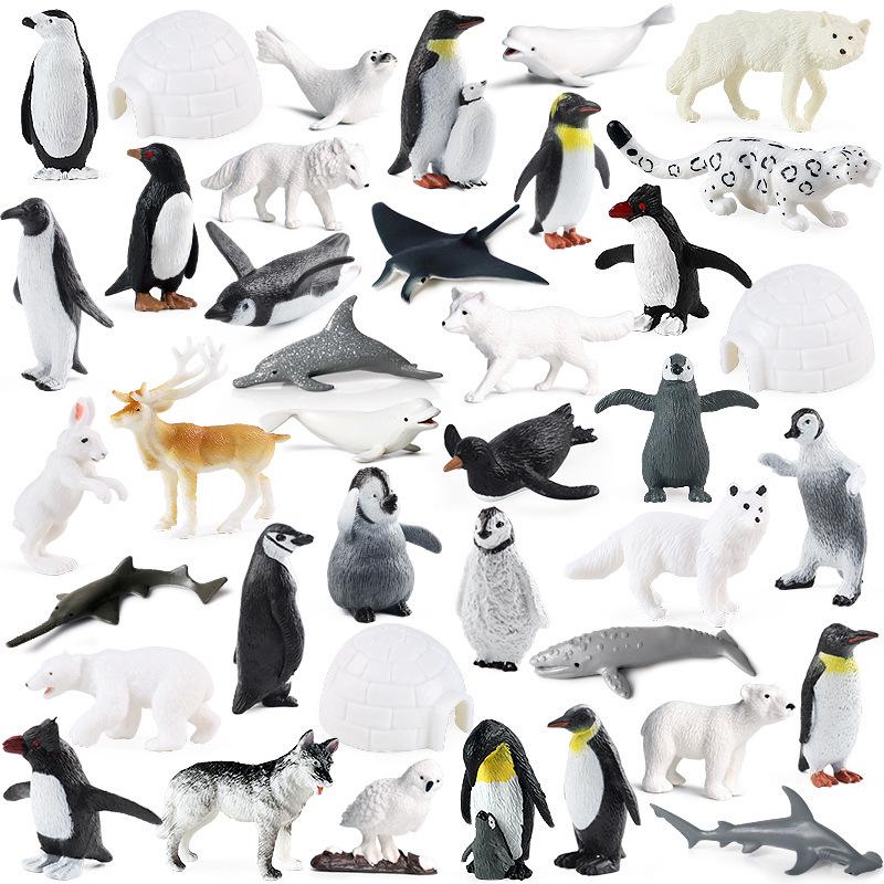 Realistic Arctic Animal Models Toys: Polar Bear, Beluga, Seal, Wolf, Snow Leopard, Penguin