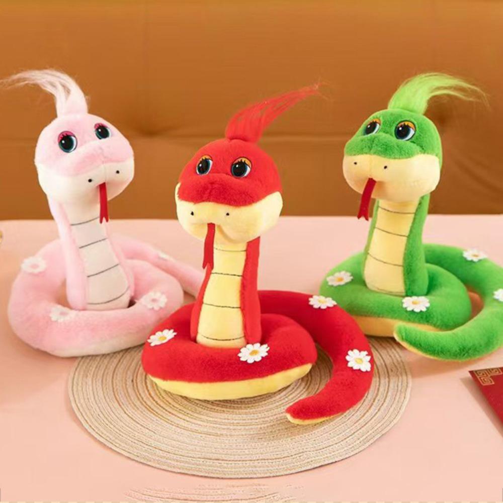 

Милая плюшевая кукла-змея, мягкая игрушка-змея Lucky Snake, плюшевые игрушки, кукла, подарки на день рождения 25cm красный