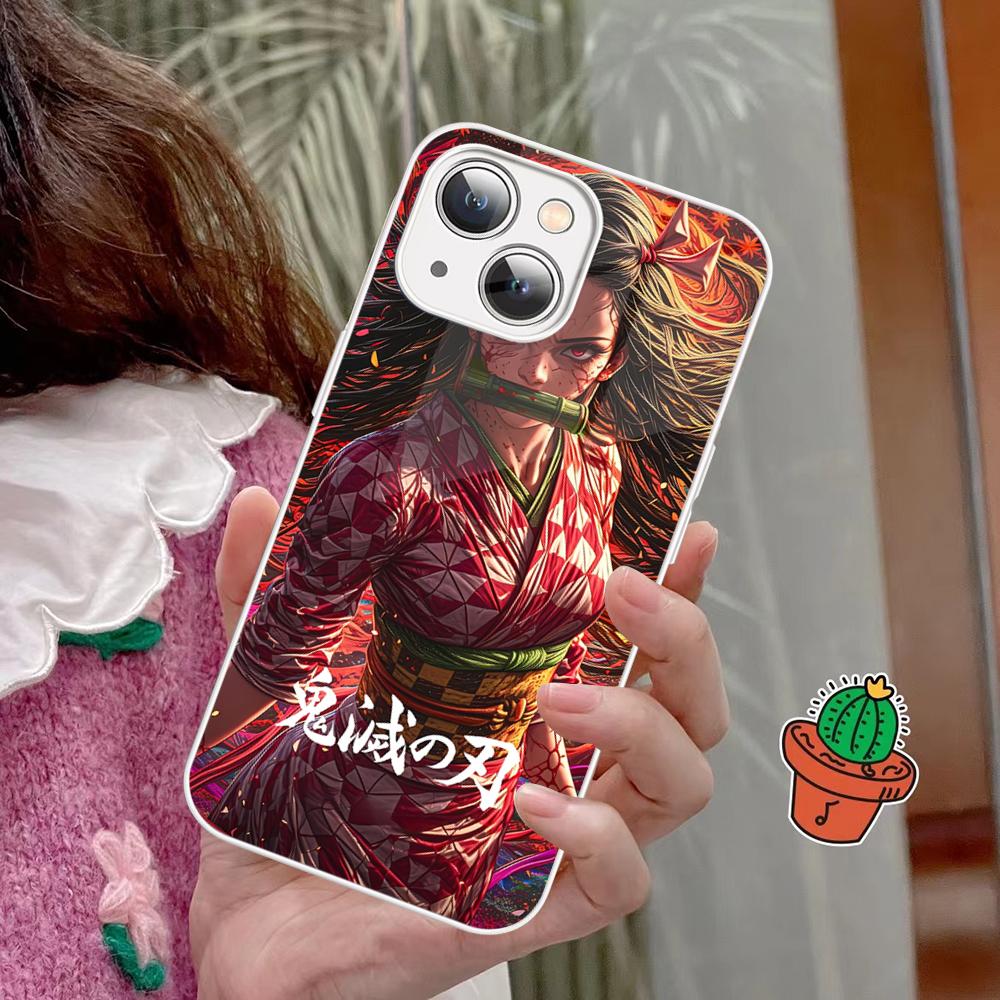 Demon Slayer Phone Case Tempered Glass For Iphone 14 13 12 11 Pro Mini XS MAX 14Plus X XS XR Fundas