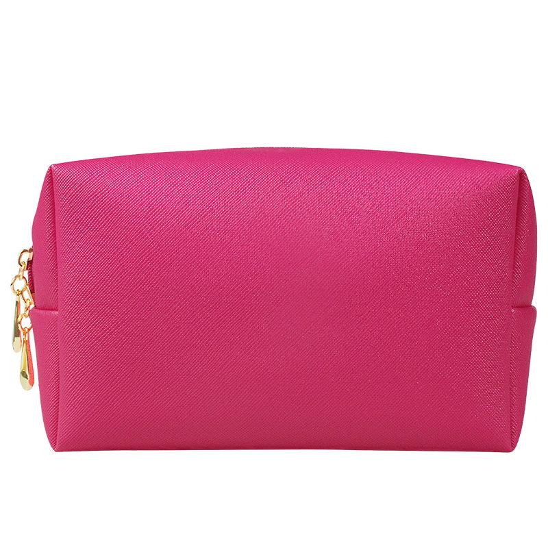 Cosmetic Bag Women Popular Product Pu Hand-Held Portable Square Waterproof Zipper Cute Travel Makeup Skincare Bag