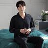 Autumn Pajamas Men'S Spring And Autumn Long-Sleeved Silk Ice Silk Loungewear Men'S Summer High-End Simulation Silk Suit