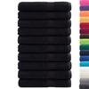 VidaXL Serviettes de Qualité Supérieure 10 pcs, Serviettes de Douche, Draps de Bain, Serviettes d'Invité de Toilette, Noir 137439