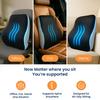 (Supporto Lombare Nero/Grigio (Memory Foam) Cuscino Lombare per Sedia da Ufficio per Mal di Schiena, Sedile per Auto, Schiuma a Memoria