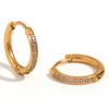 MamacitaSlay 316L Stainless Steel Single Row Zircon Hoop Earrings 18K Gold Plated Waterproof Jewelry For Women Everyday Wear