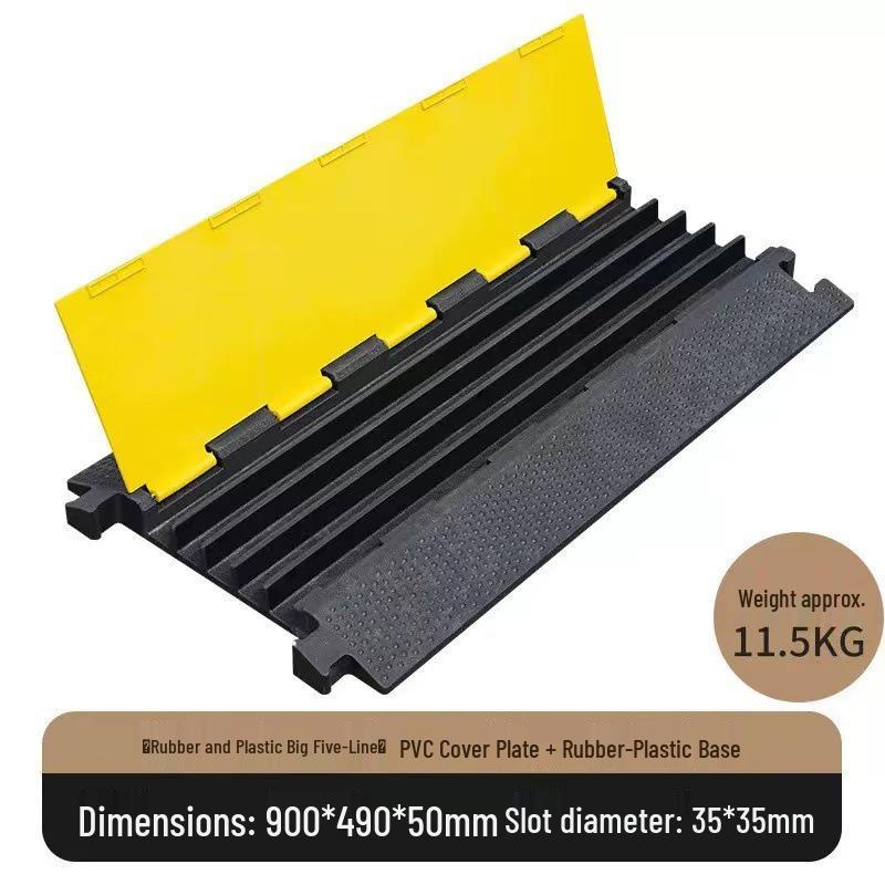 Rubber & Plastic Cable Trunking Speed Bump: Anti-Crush Plate for Ground Wire Protection - Indoor/Outdoor Cable Channel