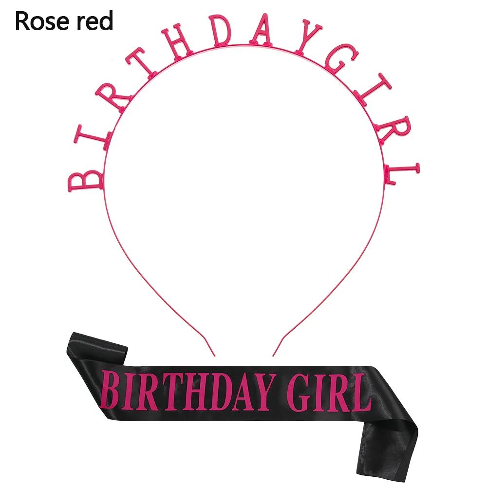 Happy Birthday Girl Headband Sweet Girls Birthday Party Tiara Styling Princess Crown Rhinestone Hair Hoop Fashion Hairband