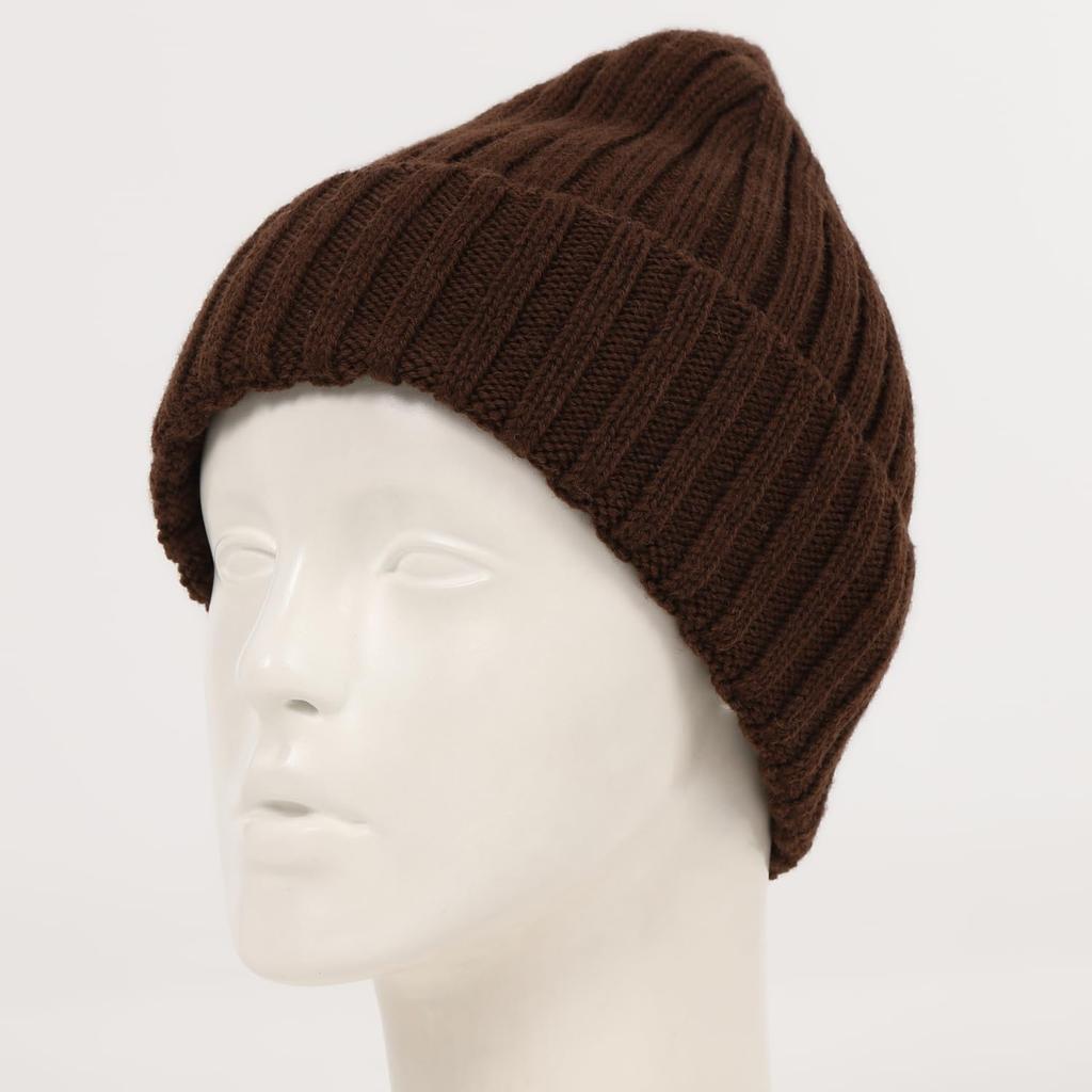 Branze Wool Knit Made in Whole Cold Weather Protection Men's 100% Beanie, Japan, Garment, (Free Size, Brown)