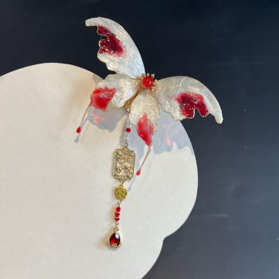 Women Hair Clip Shiny Butterflies Decor Hair Piece Hair Styling Pin Metal Rhinestone Tool Hair