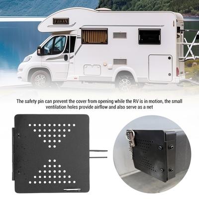 2er Set Wohnmobil Stoßstangen-Endkappen Eisen Abwasserrohr-Aufbewahrungsrohr-Kappen für 4 Zoll Vierkant-Stoßstangen Reiseanhänger Zubehör schwarz