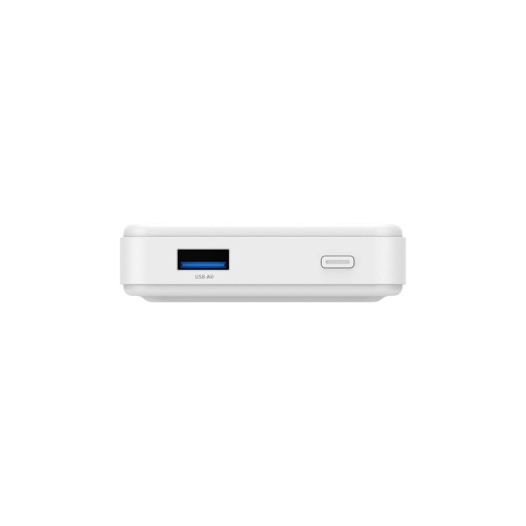 Qi2 10000mAh Magnetic Power Bank with USB-A USB-C 22.5W PD Stand - White