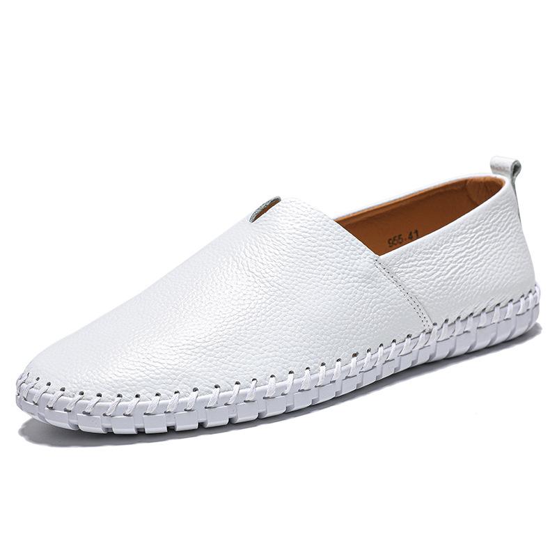 Large Size Men's Casual Shoes One-foot-story Cowhide Lazy Shoes Leather Shoes 48 Size 49 Size 50 Size