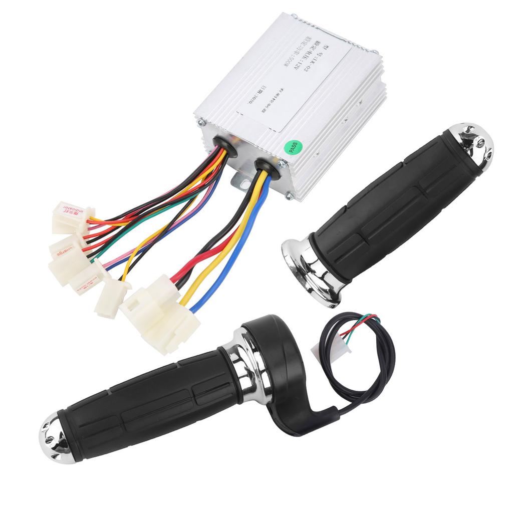 12V500W Bike Throttle Grips Brush Controller AntiSlip Plating Handle Electric Bike Accessory